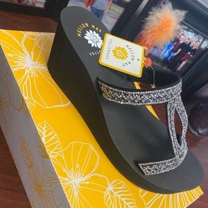 Yellow box Wedge sandals size 8